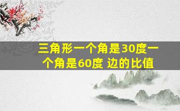 三角形一个角是30度一个角是60度 边的比值